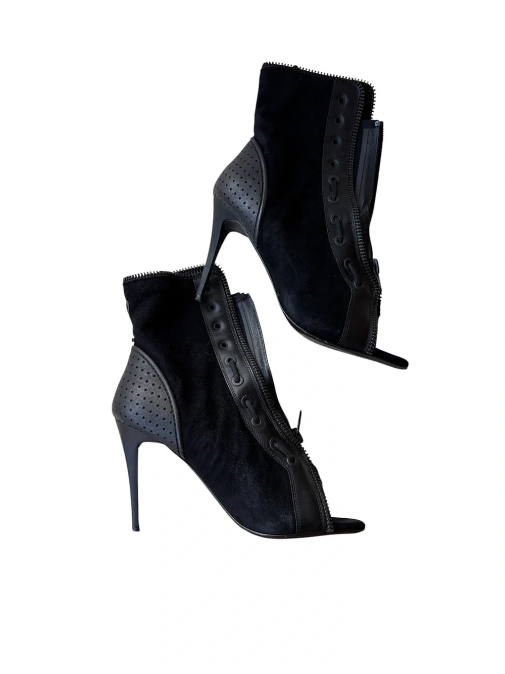 Alexander Wang Black Suede Stiletto Ankle Boots – Size 8.5